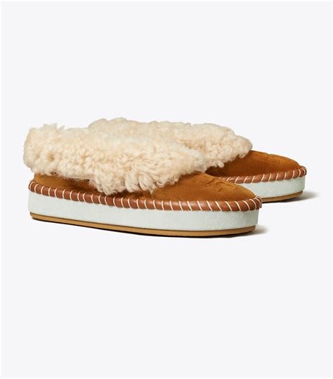 Tory Burch women's shearling slippers